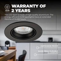 Ledvion Dimmbare LED Einbaustrahler Schwarz - Rio - 3W - 4000K - ø85mm - 6 Pack