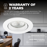 Ledvion Dimmbare LED Einbaustrahler Weiß - Rio - 3W - 4000K - ø85mm