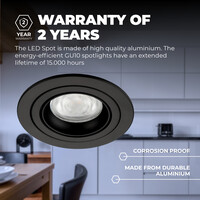 Ledvion Dimmbare LED Einbaustrahler Schwarz - Tokyo - 3W - 6500K - ø92mm - 6 Pack