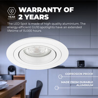 Ledvion Dimmbare LED Einbaustrahler Weiß - Tokyo - 3W - 6500K -  ø92mm - 3 Pack