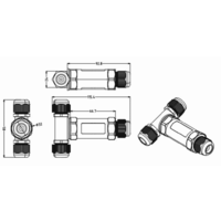 Beleuchtungonline IP68 Kabelverbinder T-Form Wasserdicht - 5-polig