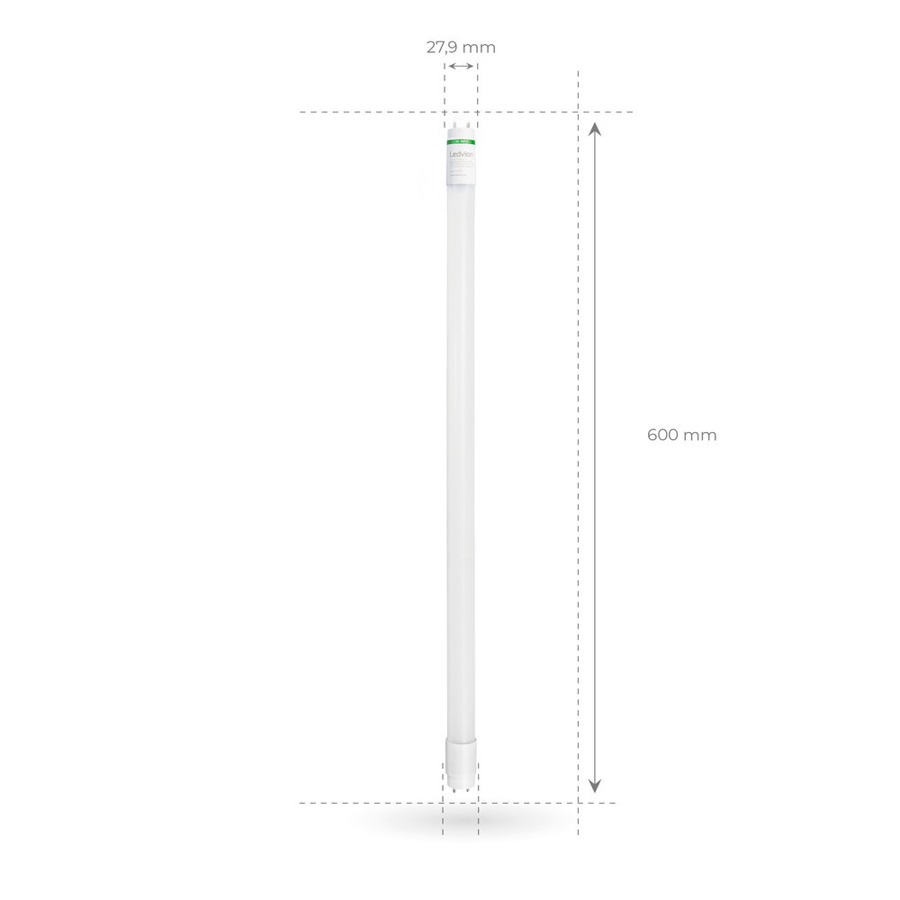 Ledvion LED Röhre 60CM - 6,3W - 6500K - 175 Lm/W - High Efficiency - Energieetikette C