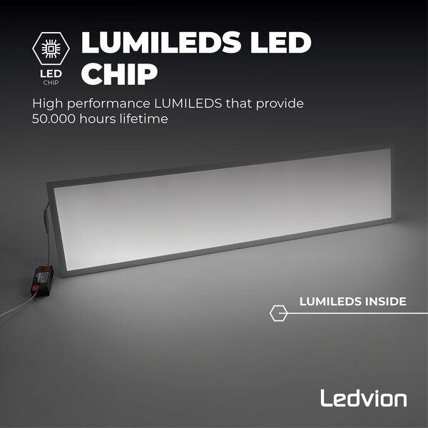 Ledvion Lumileds LED Panel 120x30 - 40W - 4000K - 4000 Lumen (100lm/W) - 5 Jahre Garantie