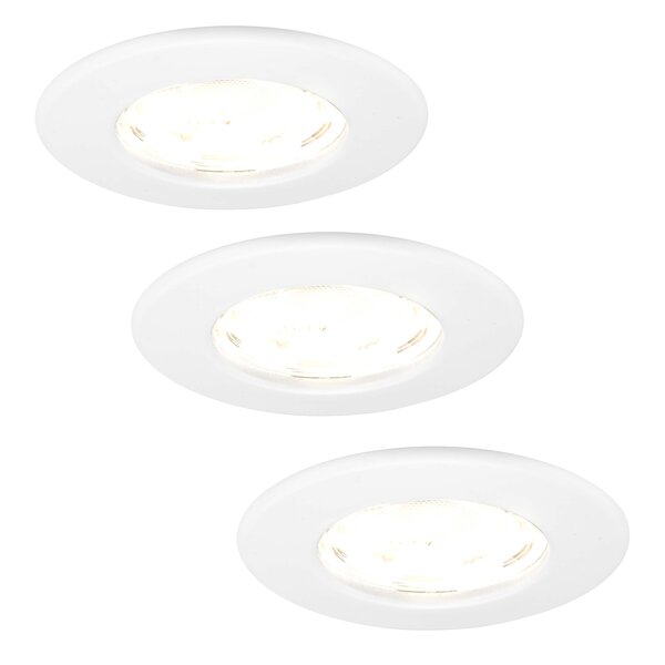 Ledvion Dimmbare LED Einbaustrahler Weiss - IP65 - 5W - 2700K - 5 Jahre Garantie - Geeignet für das Badezimmer