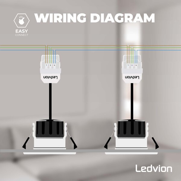 Ledvion Dimmbare LED Einbaustrahler Weiss - IP65 - 5W - 2700K - 5 Jahre Garantie - Geeignet für das Badezimmer