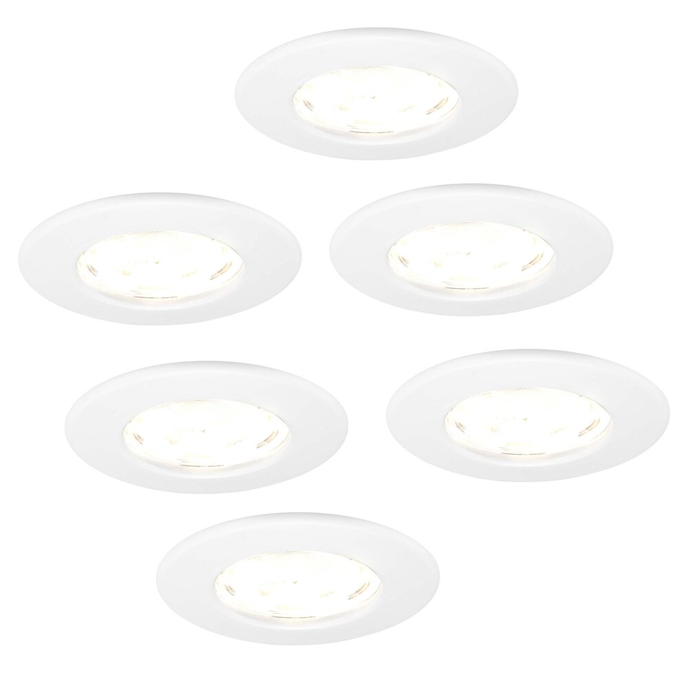 Ledvion Dimmbare LED Einbaustrahler Weiss - IP65 - 5W - 2700K - 5 Jahre Garantie - Geeignet für das Badezimmer