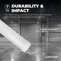 Ledvion 3-Pack LED Feuchtraumleuchten 60 cm - Samsung LED - IP65 - 20W - 140 lm/W - 6500K - Verlinkbar - 5 Jahre Garantie