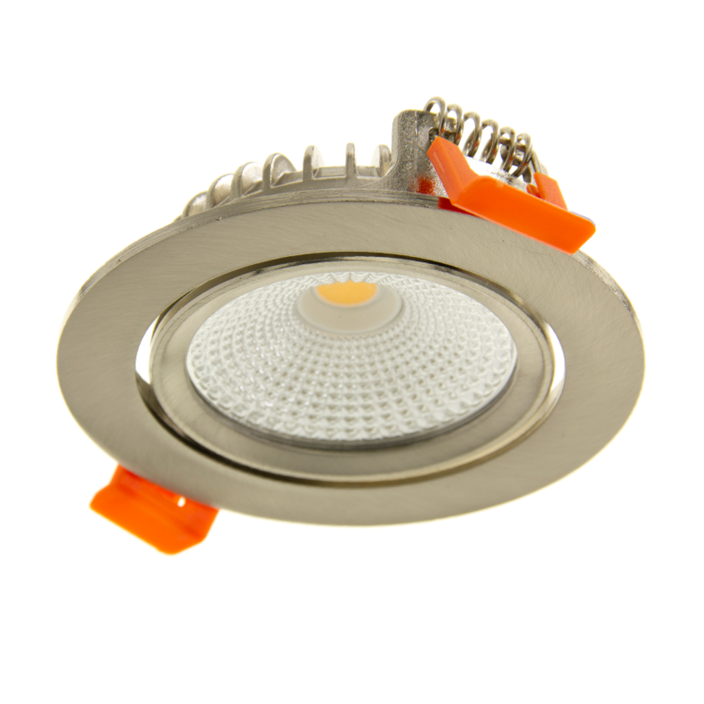Beleuchtungonline LED Einbaustrahler Edelstahl - 5W – IP42 – 2200K - Kippbar