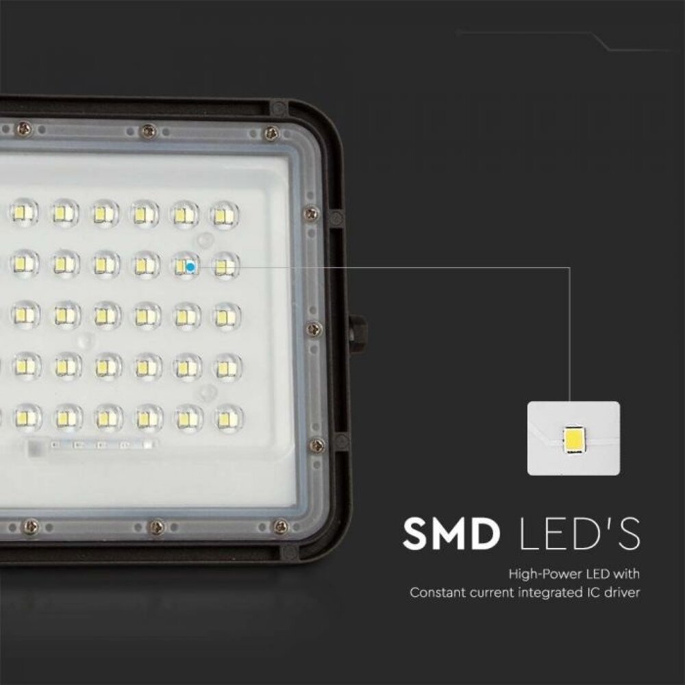 V-TAC Solar LED Fluter - 800 lumen - 6400K - IP65 - 6000mah