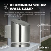 Ledvion Solar Wandleuchte Elara - 3000K - IP44 - Edelstahl