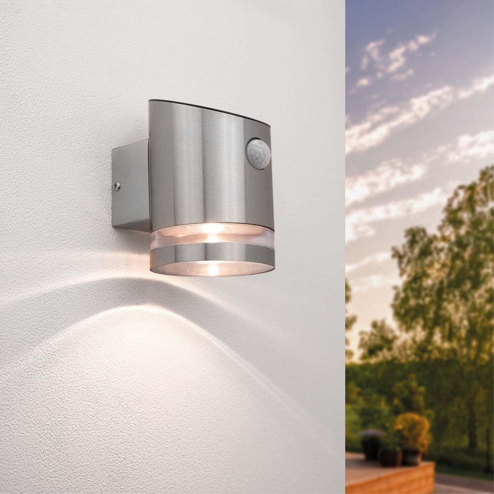 Ledvion Solar Wandleuchte mit Sensor Elara - 3000K - IP44 - Edelstahl