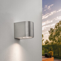 Ledvion LED Wandleuchte - Dimmbar - IP54 - GU10 Fassung - Edelstahl  - Innen- und Außenbereich - Sacramento