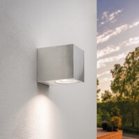 Ledvion LED Wandleuchte - Dimmbar - IP54 - GU10 Fassung - Edelstahl - San Diego