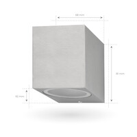 Ledvion LED Wandleuchte - Dimmbar - IP54 - GU10 Fassung - Edelstahl  - Innen- und Außenbereich
