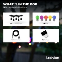 Ledvion 35m LED String Light + 3m Anschlusskabel - IP65 - Verknüpfbar - inkl. 35 LEDs