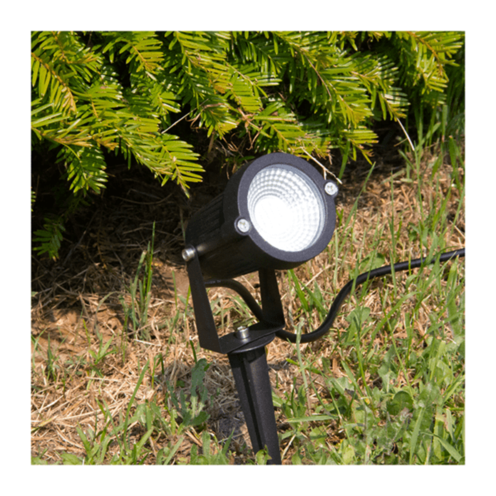 Beleuchtungonline LED Gartenstrahler  - IP65 - 5W - 3000K - 1M Kabel - Schwarz