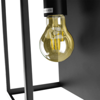Beleuchtungonline LED Wandleuchte - Leduxa - Schwarz - Quadrat - E27 Filament - 4W