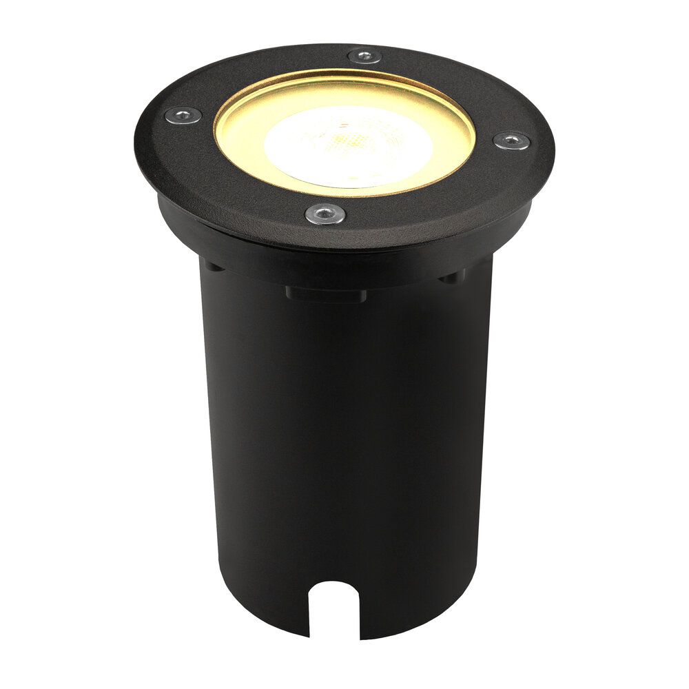 Ledvion LED Bodeneinbaustrahler Rund - IP67 - 3W - 2700K - 1m Kabel - Schwarz