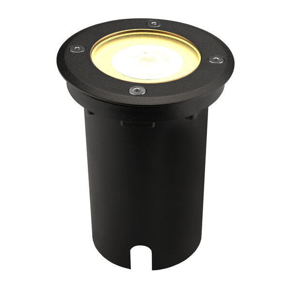 Ledvion LED Bodeneinbaustrahler Rund - IP67 - 3W - 2700K - 1m Kabel - Schwarz
