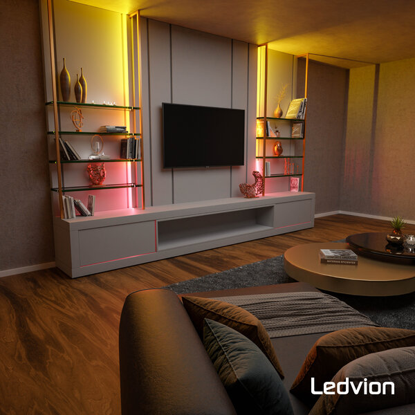 Ledvion Smart LED Streifen - 5 Meter - RGB + CCT - 24V - 12W - Plug & Play - Dimmbar