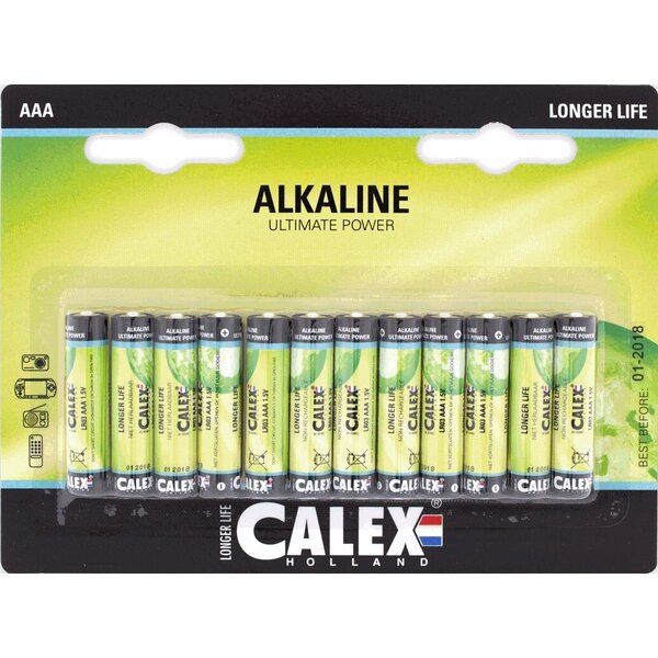 Calex 12x Calex Alkaline AAA Batterie - LR03 1,5V
