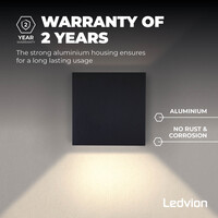 Ledvion LED Wandleuchte - Dimmbar - IP54 - 3.5W - 2700K - Schwarz  - G9 Fassung - Innen- und Außenbereich