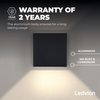 Ledvion LED Wandleuchte Schwarz mit Bewegungssensor - 3000K - 2x 3 Watt - IP44 - Beidseitig