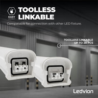 Ledvion 3-Pack LED Feuchtraumleuchten 120 cm - Samsung LED - IP65 - 36W - 144 lm/W - 6500K - Verlinkbar - 5 Jahre Garantie