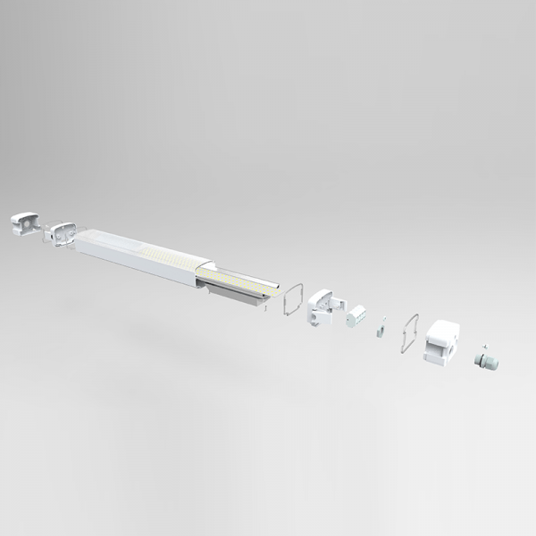 Beleuchtungonline Tri Proof LED Feuchtraumleuchte mit Sensor 150CM - 60W - 150Lm/W - 5500K - IP65 - IK10 - Verknüpfbar