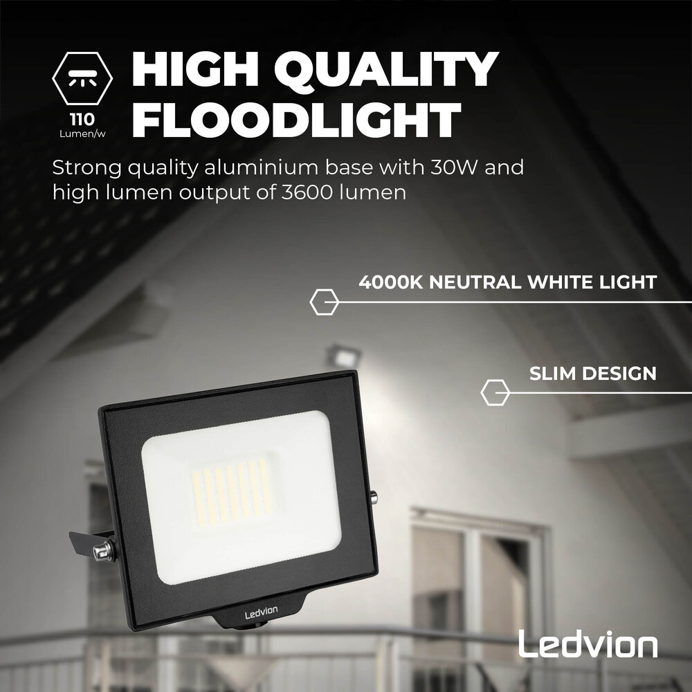 Ledvion Osram LED Fluter 30W – 3600 Lumen – 4000K