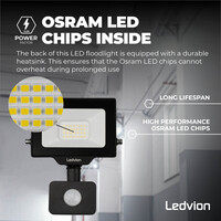 Ledvion Osram LED Fluter mit Sensor 20W – 2200 Lumen – 6500K