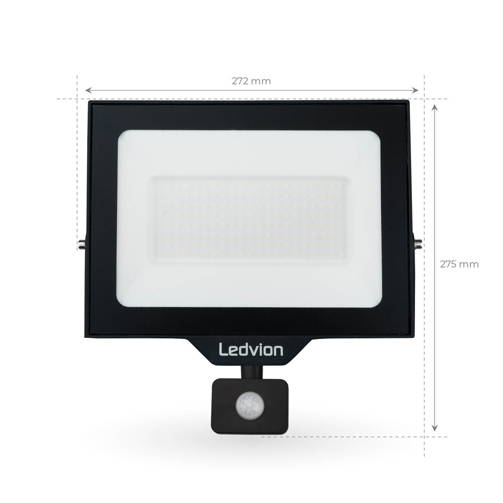 Ledvion Osram LED Fluter mit Sensor 100W – 12.000 Lumen – 6500K