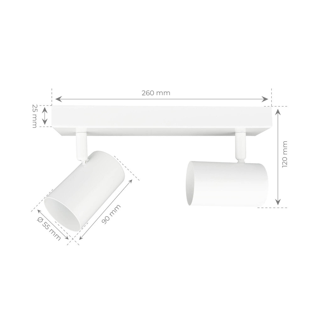 Ledvion LED Deckenstrahler Weiß Duo - Neigbar - GU10-Fassung
