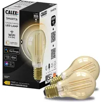 Calex 2x Calex Smart LED Filament Lampe - Dimmbar - E27 - 7W - 1800K-3000K