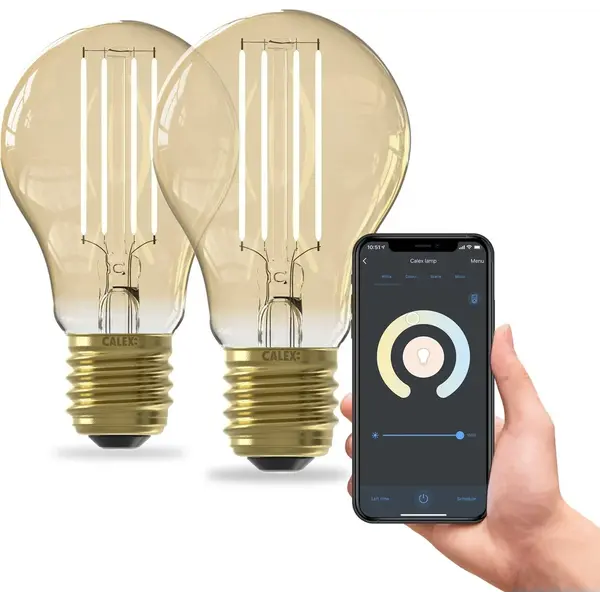 Calex 2x Calex Smart LED Filament Lampe - Dimmbar - E27 - 7W - 1800K-3000K