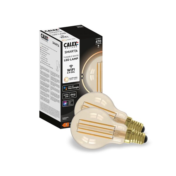Calex 2x Calex Smart LED Filament Lampe - Dimmbar - E14 - 7W - 1800K-3000K
