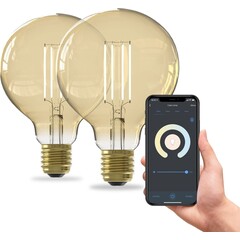 2x Calex Smart LED Filament Lampe - Dimmbar - E27 - 7W - 1800K-3000K