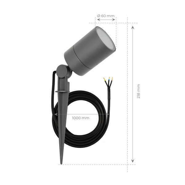 Ledvion Smart LED Gartenstrahler - IP65 - 4,9W - RGB+CCT - 1M Kabel - Anthrazit