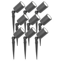 Ledvion 9x LED Gartenstrahler - IP65 - 3W - 6500K - 1M Kabel - Anthrazit