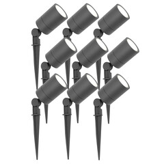 9x LED Gartenstrahler - IP65 - 5W - 6500K - 1M Kabel - Anthrazit