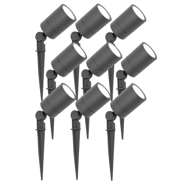 Ledvion 9x LED Gartenstrahler - IP65 - 3W - 6500K - 1M Kabel - Anthrazit