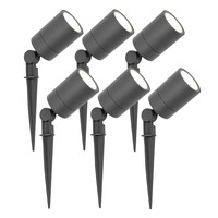 Ledvion 6x LED Gartenstrahler - IP65 - 3W - 6500K - 1M Kabel - Anthrazit
