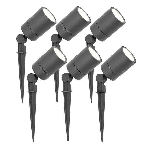 Ledvion 6x LED Gartenstrahler - IP65 - 3W - 6500K - 1M Kabel - Anthrazit