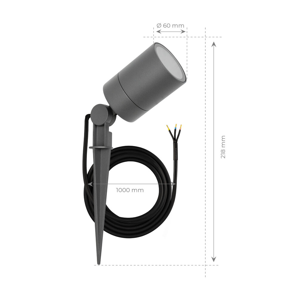 Ledvion 6x LED Gartenstrahler - IP65 - 3W - 6500K - 1M Kabel - Anthrazit