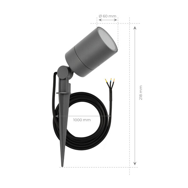 Ledvion 6x LED Gartenstrahler - IP65 - 3W - 6500K - 1M Kabel - Anthrazit