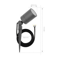 Ledvion 3x LED Gartenstrahler - IP65 - 5W - 6500K - 1M Kabel - Anthrazit