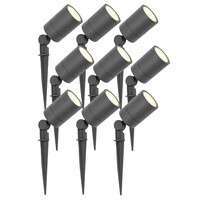 Ledvion 9x LED Gartenstrahler - IP65 - 3W - 2700K - 1M Kabel - Anthrazit