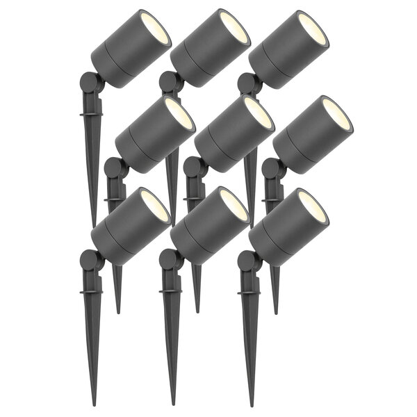 Ledvion 9x LED Gartenstrahler - IP65 - 5W - 2700K - 1M Kabel - Anthrazit