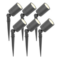 Ledvion 6x LED Gartenstrahler - IP65 - 3W - 2700K - 1M Kabel - Anthrazit