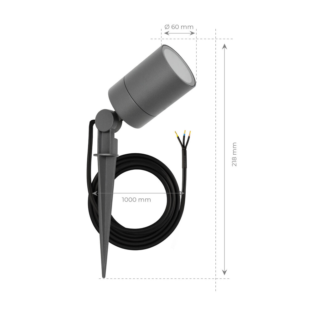 Ledvion 6x LED Gartenstrahler - IP65 - 3W - 2700K - 1M Kabel - Anthrazit
